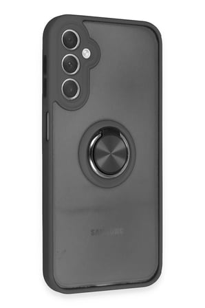 Samsung Galaxy A24 4G Kılıf Montreal Yüzüklü Silikon Kapak - Siyah