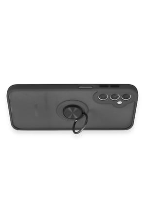 Samsung Galaxy A24 4G Kılıf Montreal Yüzüklü Silikon Kapak - Siyah
