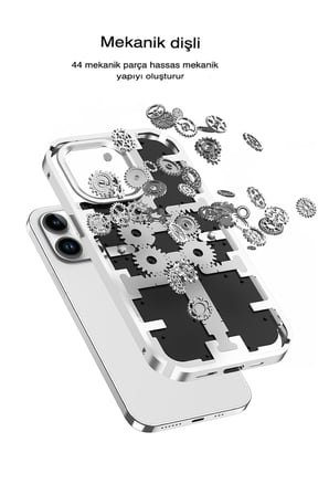 iPhone 13 Pro Kılıf Mekanik Bumper Kapak - Derin Mor