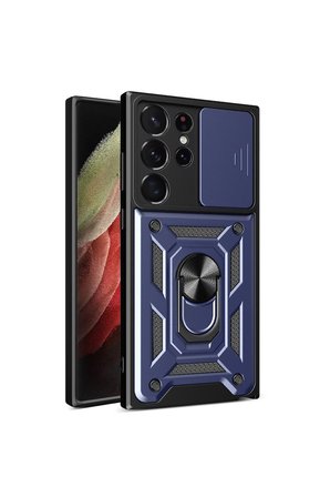 Samsung Galaxy S23 Ultra Kılıf Pars Lens Yüzüklü Silikon - Lacivert