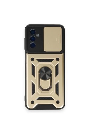 Samsung Galaxy M14 5G Kılıf Pars Lens Yüzüklü Silikon - Gold