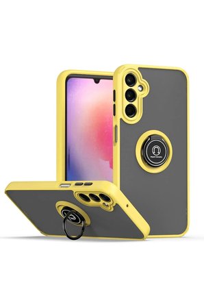 Samsung Galaxy A05S Kılıf Montreal Yüzüklü Silikon Kapak - Sarı