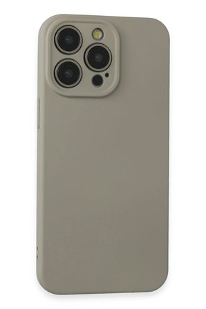 Mey İthalat®  iPhone 15 Pro Max Kılıf Nano içi Kadife Silikon - Beyaz Titanyum