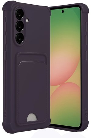 Mey İthalat®  Samsung Galaxy A55 5G Kılıf Kelvin Kartvizitli Silikon - Derin Mor