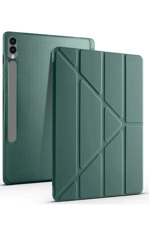Mey İ̇Thalat®  Samsung Galaxy X610 Tab S9 Fe Plus 12.4 Kılıf Kalemlikli Mars Tablet Kılıfı - Koyu Yeşil