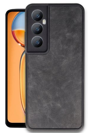 Mey İthalat®  Realme C65 Kılıf Aras Deri Kapak - Siyah
