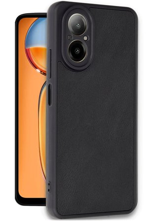 Mey İthalat®  Realme 12 Lite Kılıf Aras Deri Kapak - Siyah
