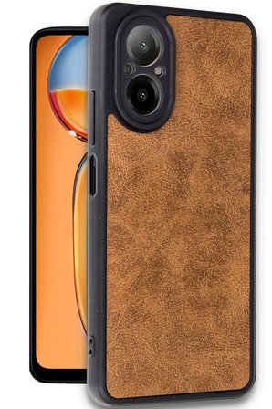 Mey İthalat®  Realme 12 Lite Kılıf Aras Deri Kapak - Taba