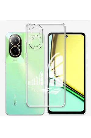 Realme 12 Lite Kılıf Lüx Şeffaf Silikon