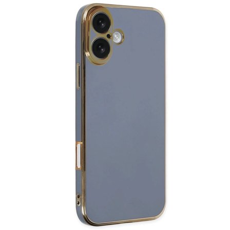 Mey İthalat®  iPhone 16 Kılıf Volet Silikon - Mavi