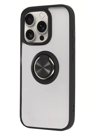 iPhone 16 Pro Max Kılıf Montreal Yüzüklü Silikon Kapak - Siyah