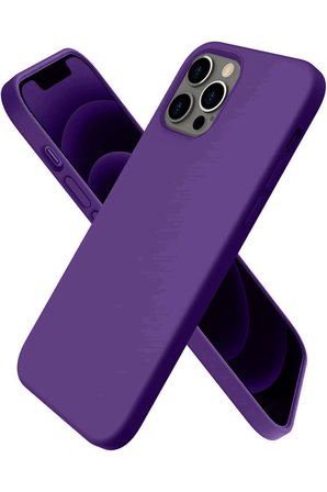 Mey İthalat®  iPhone 12 Pro Kılıf First Silikon - Mürdüm