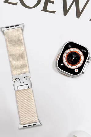 Mey İthalat®   Watch 42mm Forest Kumaş Kordon - Krem