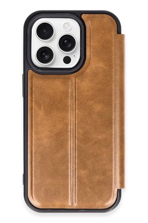 Mey İthalat®  iPhone 14 Pro Max Kılıf Flip Cover - Taba