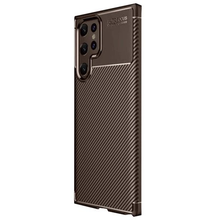 Mey İ̇Thalat®  Samsung Uyumlu Galaxy S25 Ultra Kılıf Auto Focus Karbon Kapak - Kahverengi