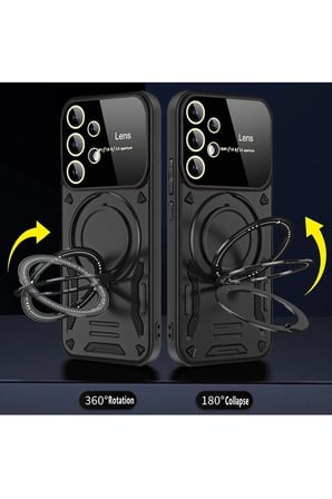 Samsung Galaxy S25 Ultra Kılıf Joy Lens Standlı Kapak - Lacivert