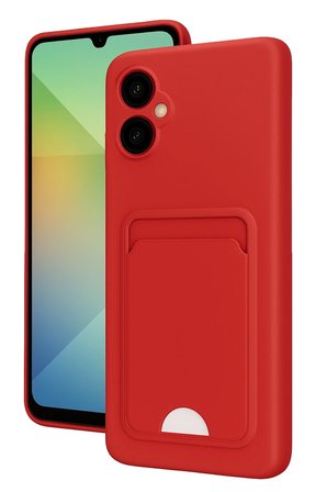Samsung Galaxy A06 Kılıf Kelvin Kartvizitli Silikon - Kırmızı