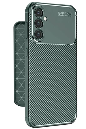 Samsung Galaxy A56 Kılıf Auto Focus Karbon Kapak - Koyu Yeşil