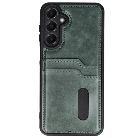Mey İthalat®  Samsung Galaxy A55 5G Kılıf Sara Kartvizitli Deri Kılıf - Koyu Yeşil