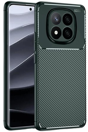 Redmi Note 14 Pro 4G Kılıf Auto Focus Karbon Kapak - Koyu Yeşil