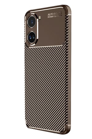 Mey İthalat®   Poco X7 Pro Kılıf Auto Focus Karbon Kapak - Kahverengi
