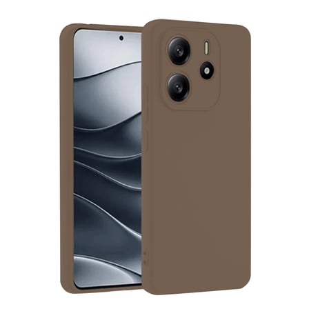 Redmi Note 14 4G Kılıf First Silikon - Kahverengi