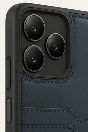 Realme Note 50 4G Kılıf Sara Kartvizitli Deri Kılıf - Lacivert
