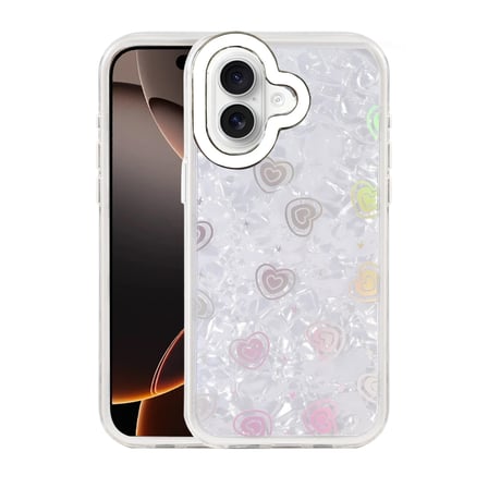Apple Uyumlu iPhone 16 Lumi Desenli Kapak - Beyaz
