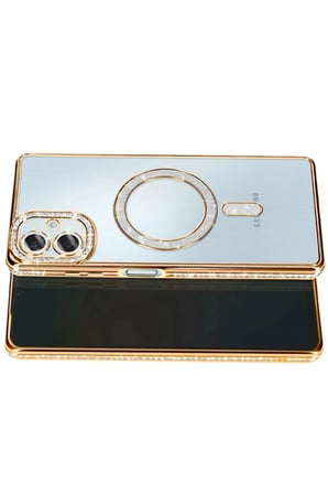 Samsung Galaxy A07 4G Joke Simli Magneticsafe Kılıf - Gold