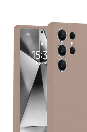Samsung Galaxy S25 Ultra Kılıf Nano içi Kadife Silikon - Pudra