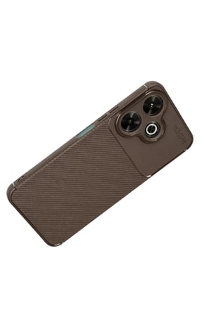 Mey İthalat®   Redmi 13 4G Kılıf Auto Focus Karbon Kapak - Kahverengi