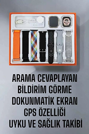 CEYLAN ADAM Akıllı Saat 7 Kordonlu Metal,Plastik Ve Hasır Kordon Seçeneği