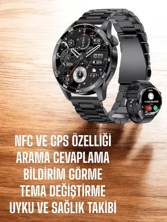 Mey İthalat® Çift Kordonlu Yüksek Çözünürlüklü Akıllı Saat Uyku İzleyici & Spor Modları
