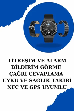 Mey İthalat® Kablosuz Bluetooth Bağlantılı Kulaklık ve Dokunmatik Ekran Akıllı Saat Arama Cevaplama
