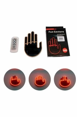 Mey İthalat® Pilli Led Işık Araç Camı İçin Uzaktan Kumandalı El Simgesi