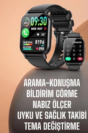 Yeni Nesil Akıllı Saat Arama Bildirimleri, Uyku & Kalp Atış Takibi