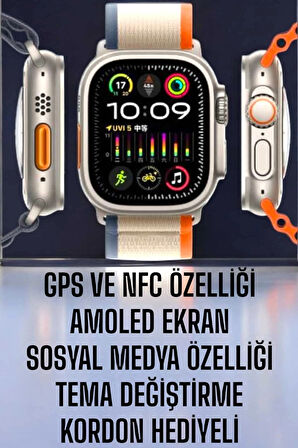 CEYLAN ADAM Akıllı Saat Amoled Ekran NFC Uyumlu Spor Modları Android ve İOS Uyumlu