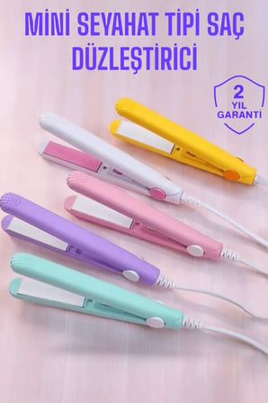 Mey İthalat® Seramik Kaplama Taşınabilir Mini Saç Düzleştirici Seyahat Dostu Tasarım