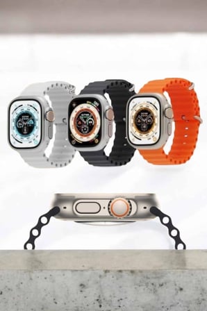 Mey İthalat Bluetooth Bağlantılı 49MM Dokunmatik Akıllı Saat Sağlık ve Spor Takip Özellikli