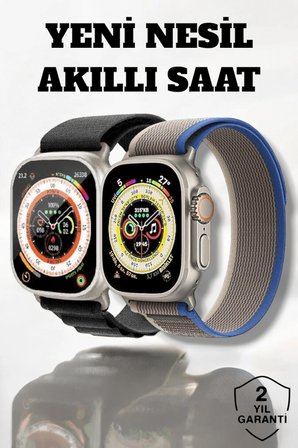 Mey İthalat® 49MM Ekranlı, Kan Basıncı ve Adımsayar Özellikli Bluetooth Akıllı Saat