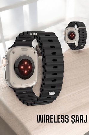 Mey İthalat® 45 MM Gri Kasa Ultra Akıllı Saat Sesli Görüşme, Sağlık Takibi, Suya Dayanıklı