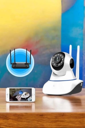 Mey İthalat® Wifi Kamera Ev Kamerası Gece Görüşlü Kablosuz Bebek Izleme Kamerası
