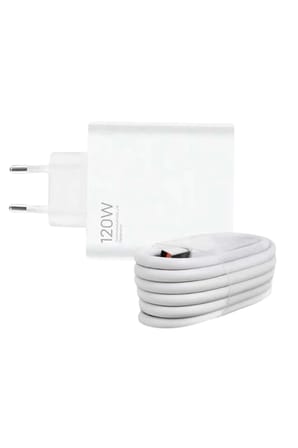 120 Watt Turbo Hızlı Şarj Aleti Seti Hızlı Şarj Adaptörü Beyaz