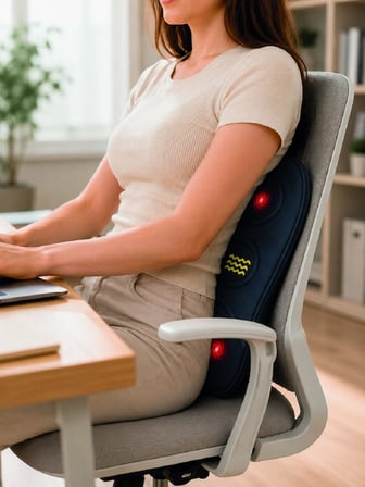 Mey İthalat Isıtmalı Bel Masaj Minderi Ev Ofis Araç Uyumlu Titreşimli Destek