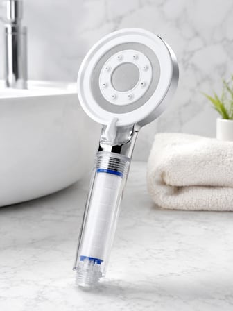Mey İthalat® Yüksek Basınçlı Filtreli Duş Başlığı Mineral Filtreli Su Tasarruflu El Duşu