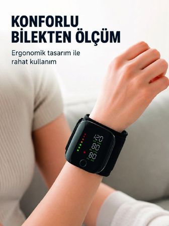 Mey İthalat® Şarj Edilebilir Bilekten Tansiyon Aleti Tek Tuşla Ölçüm