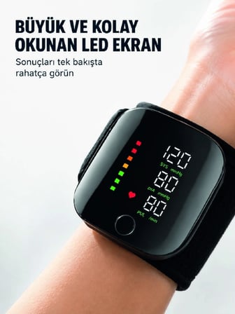 Mey İthalat Taşınabilir Şarjlı Bilekten Tansiyon Ölçer Pratik Kullanım