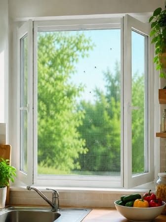 Mey İthalat® Çift Kanatlı Pencere Filesi Cırt Bantlı Sineklik Kolay Takılır