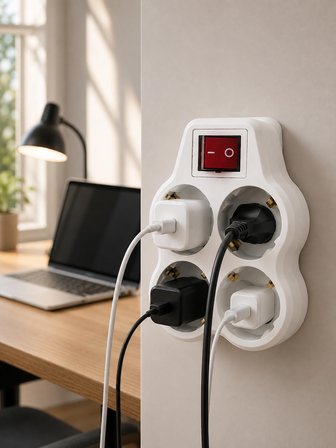 Mey İthalat Kompakt 4’lü Priz Çoklayıcı Kablosuz Anahtarlı Ev Ofis Priz Çoğaltma Adaptörü