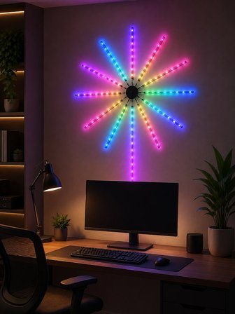 Mey İthalat RGB LED Dekoratif Duvar Lambası İç Mekân Telefon Kontrollü Ortam Aydınlatması